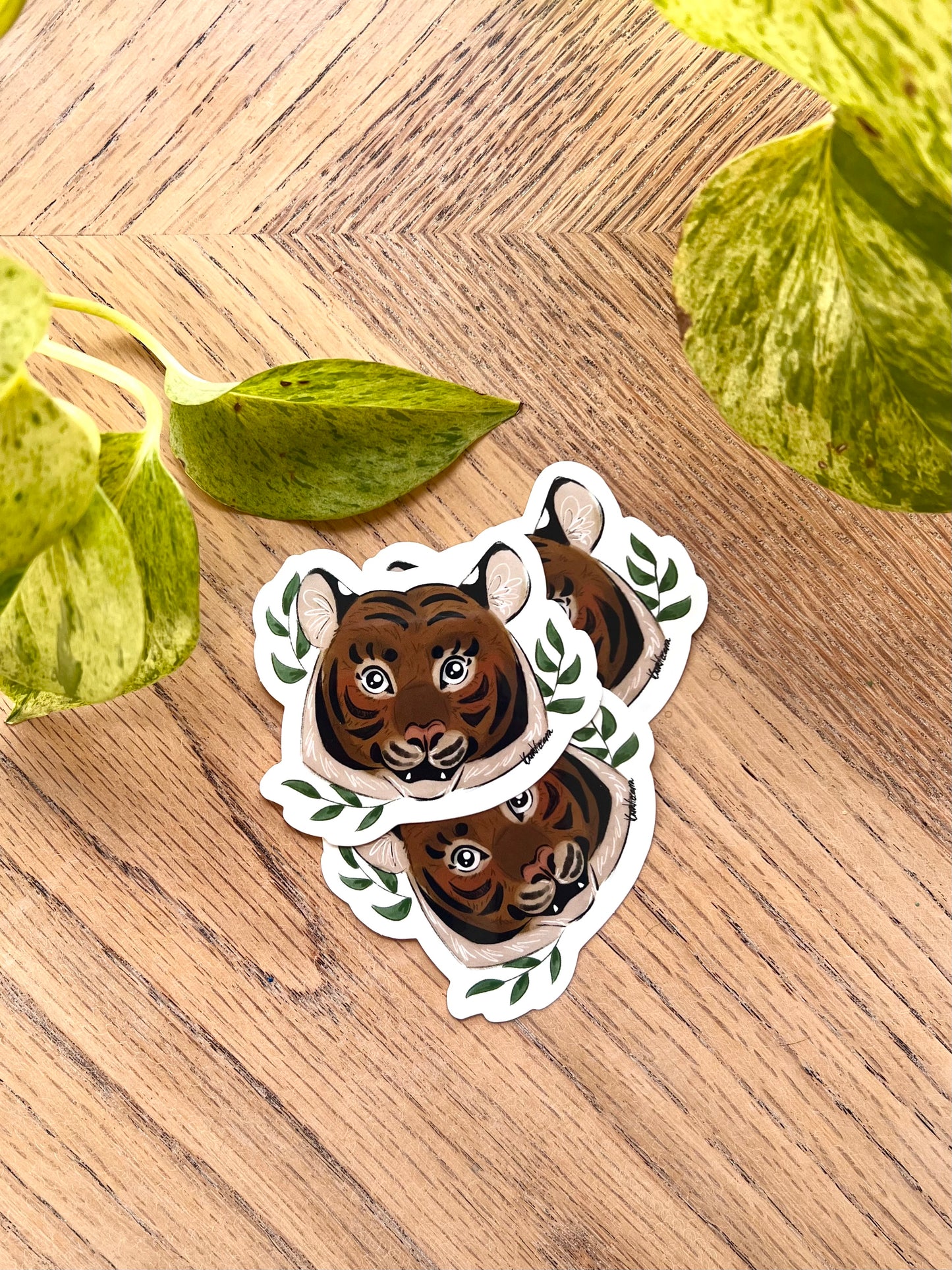 Happy Tiger Vinyl Sticker